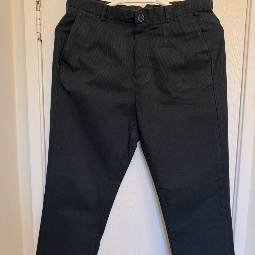 H&M Mens Slim Fit Black Casual Pants Size 34X30